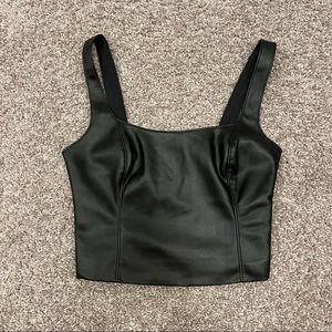 Abercrombie & Fitch black leather tank top XS